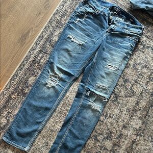 Silver Jeans Women's Distressed Blue Skinny Jeans